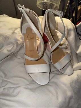 Christian Louboutin leather sandals with a chunky block heel - Size 39.5